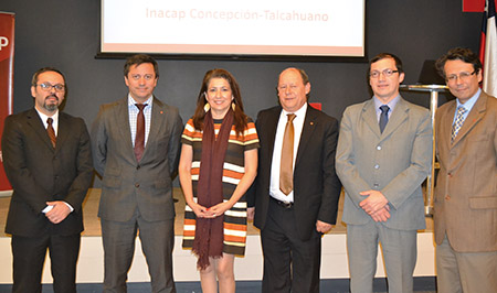 neg-inacap-foto oficial, Miguel González, Andrés López, Pilar Majmud, René Pérez, Jaime Ramírez, Jurgen Carrasco.