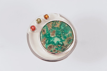 02 Anillo de plata con turquesa y turmalinas