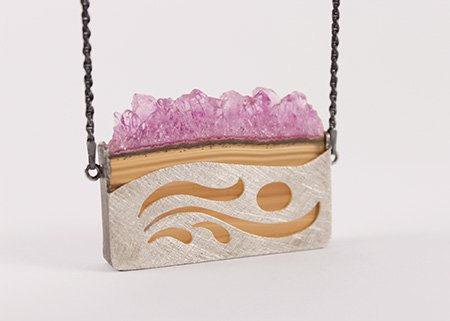 03 Collar de plata con geoda de amatista